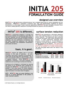 INITIA 205 Formulation Guide - TDS 205-05052015